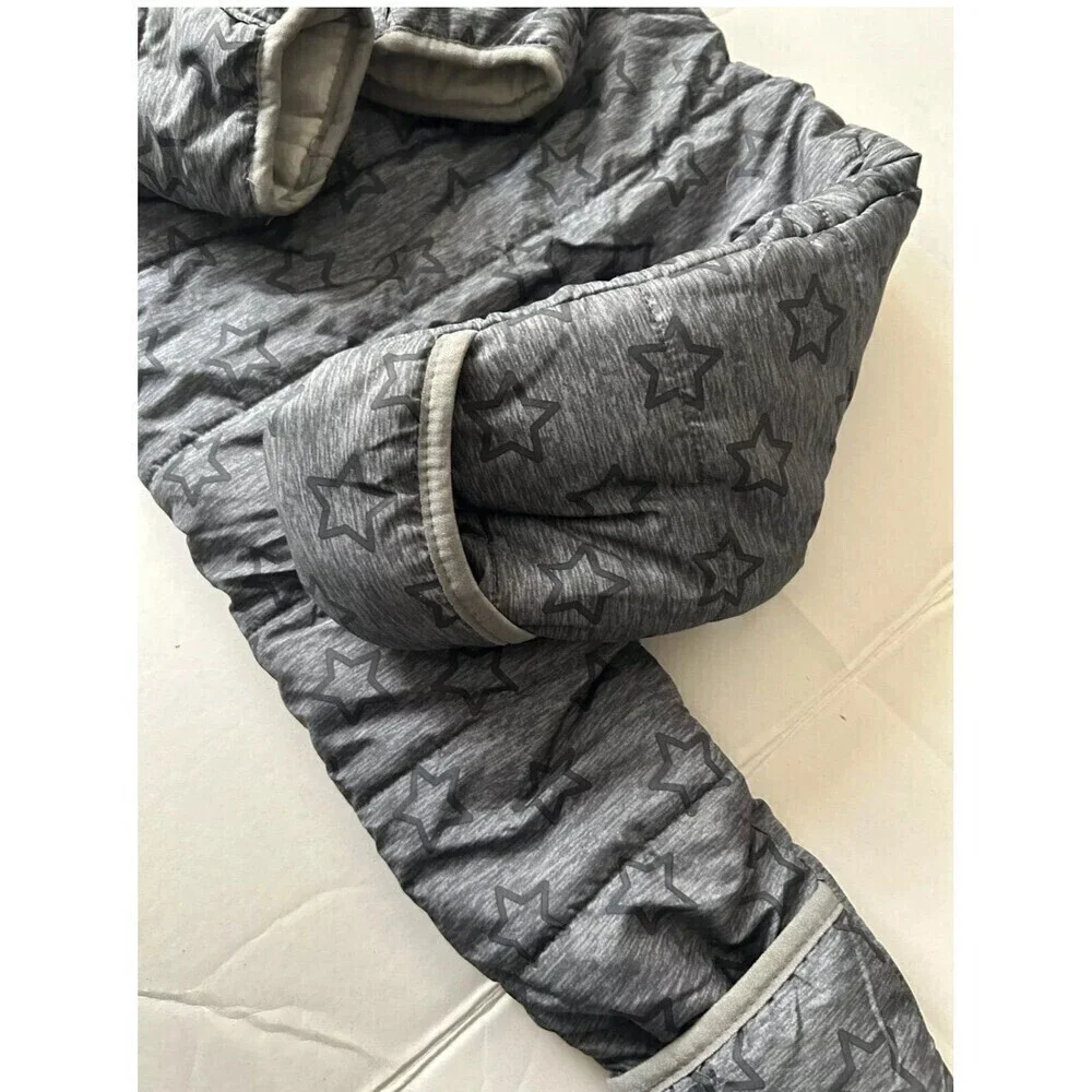 Wonder Nation Lined Baby Puffer Snowsuit One Piece Gray With Stars Size 6-9M NWT